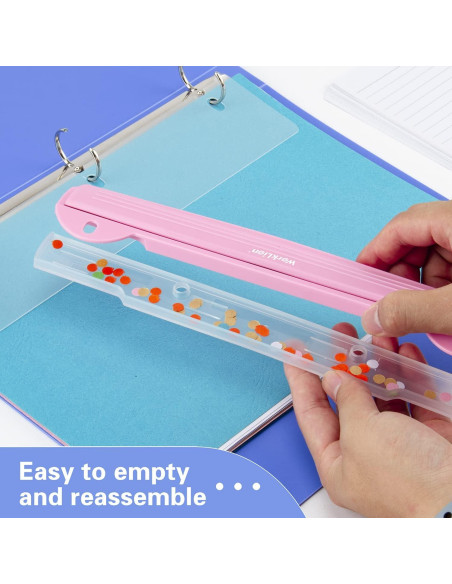 Perforadora de 3 Agujeros WORKLION Rosa con Regla 25.4 cm Perforadora de 3 Agujeros WORKLION Rosa con Regla 25.4 cm