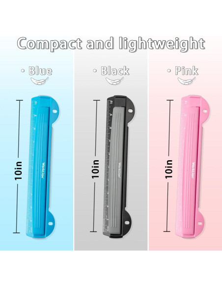 Perforadora de 3 Agujeros WORKLION Rosa con Regla 25.4 cm Perforadora de 3 Agujeros WORKLION Rosa con Regla 25.4 cm