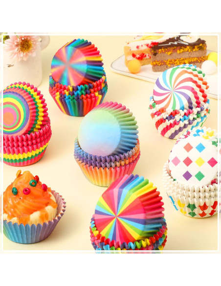 Forros de Cupcake Desechables CHENGU 600 Piezas Multicolor Forros de Cupcake Desechables CHENGU 600 Piezas Multicolor