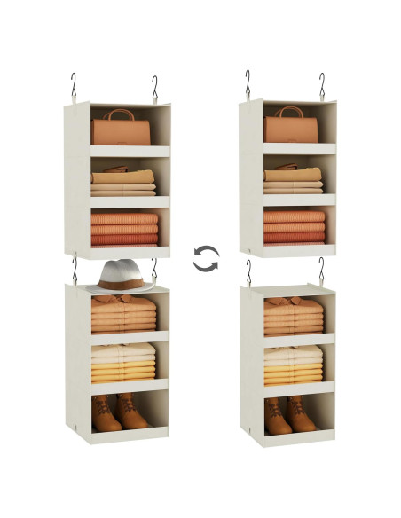 Organizador de Closet Colgante FLYBOX 3 Estantes Beige 2-Pack Organizador de Closet Colgante FLYBOX 3 Estantes Beige 2-Pack