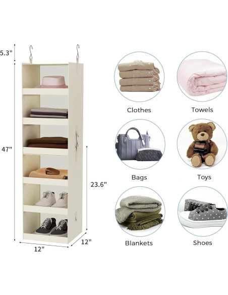 Organizador de Closet Colgante FLYBOX 3 Estantes Beige 2-Pack Organizador de Closet Colgante FLYBOX 3 Estantes Beige 2-Pack