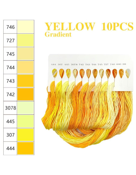 Juego de Hilos de Bordado Zhenqing 10 Colores 60 Madejas Juego de Hilos de Bordado Zhenqing 10 Colores 60 Madejas