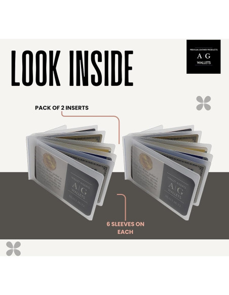 Conjunto de 2 Carteras Bifold 6 Páginas AG de Vinilo Resistente Conjunto de 2 Carteras Bifold 6 Páginas AG de Vinilo Resistente