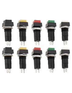 10 Interruptores Latching 12mm YINETTECH SPST 250V 3A