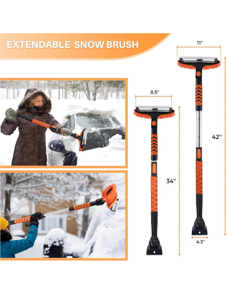Cepillo de Nieve y Raspador de Hielo KeFanta 3 en 1 106.68 cm Cepillo de Nieve y Raspador de Hielo KeFanta 3 en 1 106.68 cm