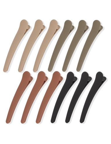 12 Clips de Cocodrilo para Cabello YISSION 11.94 cm Neutros