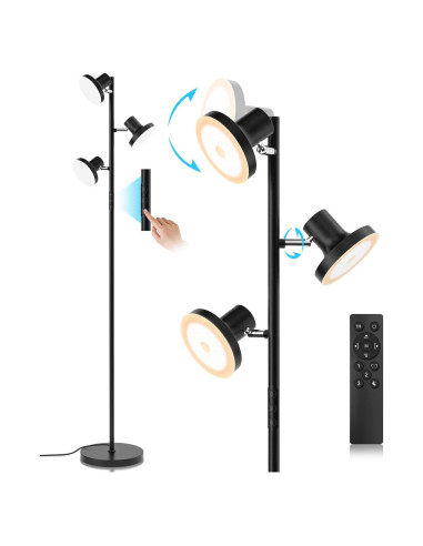 Lámpara de Pie LED SIBRILLE 36W Regulable con Control Remoto
