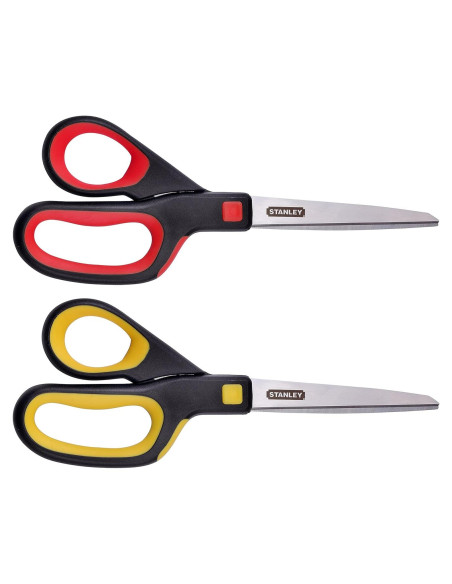 Tijeras ergonómicas Stanley 8" acero inoxidable, paquete de 2 Tijeras ergonómicas Stanley 8" acero inoxidable, paquete de 2