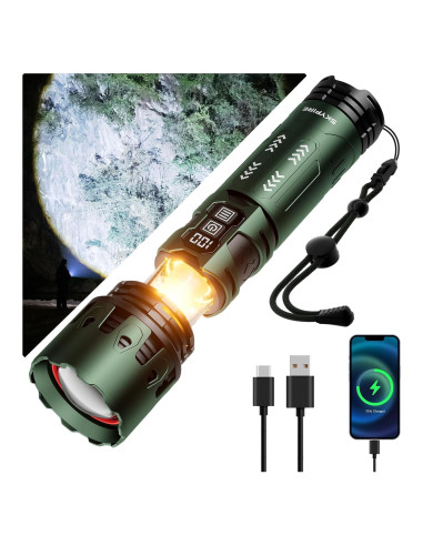 Linterna Recargable LED SKYFIRE 1298LM 5000mAh Verde