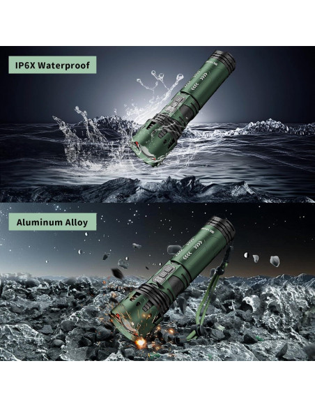 Linterna Recargable LED SKYFIRE 1298LM 5000mAh Verde Linterna Recargable LED SKYFIRE 1298LM 5000mAh Verde