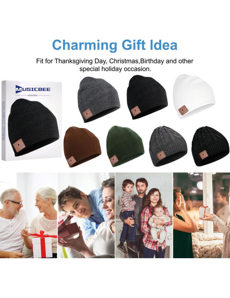 Gorro Bluetooth MUSICBEE V5.2 Inalámbrico Negro con Micrófono Gorro Bluetooth MUSICBEE V5.2 Inalámbrico Negro con Micrófono