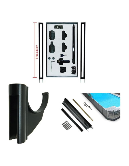 Kit de Puerta Autocerrable Life Saver para Cerca de Piscina 1.22x3.66m Negro Kit de Puerta Autocerrable Life Saver para Cerca de Piscina 1.22x3.66m Negro