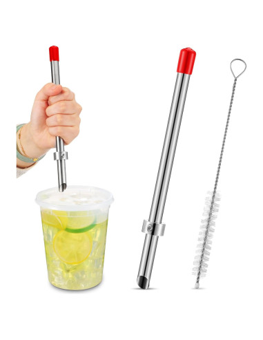 Perforador de Popotes Lasnten Acero Inoxidable 22.1 cm Rojo