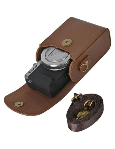 Funda de cámara de cuero PU BMAOLLONGB para Canon G7 X III