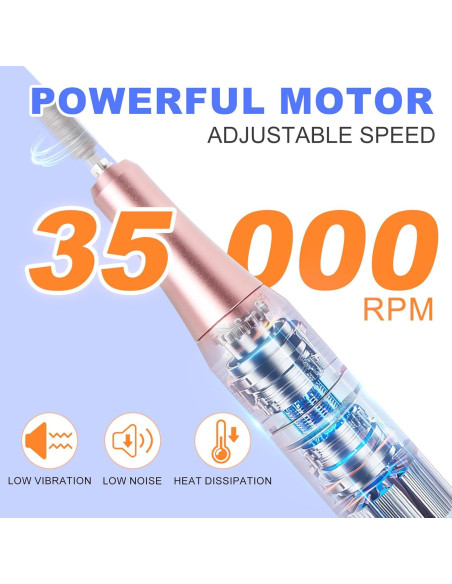 Taladro de Uñas Eléctrico MEKK 35000RPM con 12 Piezas Taladro de Uñas Eléctrico MEKK 35000RPM con 12 Piezas