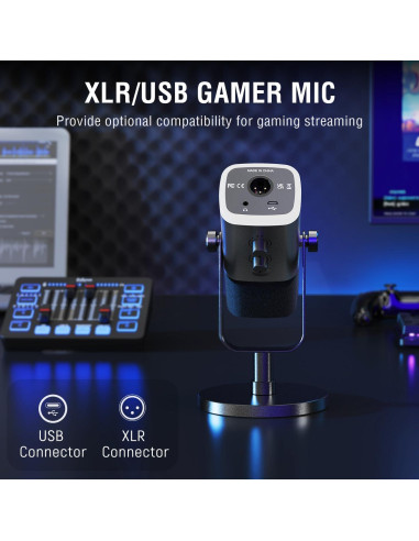 Micrófono Dinámico XLR FIFINE para Juegos y Streaming con Mezclador
