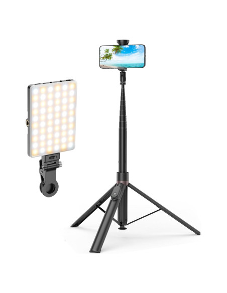 Trípode Automático TONEOF 168cm con Luz Selfie LED 60 Trípode Automático TONEOF 168cm con Luz Selfie LED 60