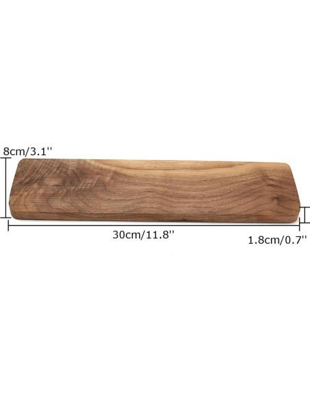 Reposamuñecas Ergonómico de Madera de Nogal 30x8cm Reposamuñecas Ergonómico de Madera de Nogal 30x8cm