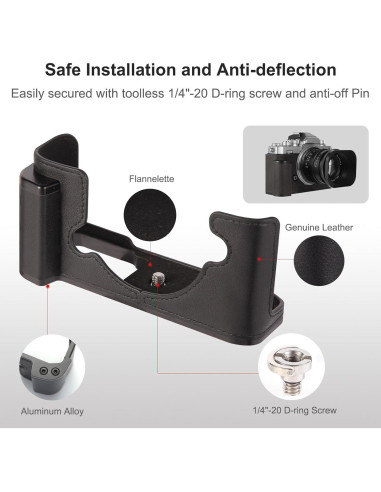 Empuñadura de Cuero Genuino Agaterod para Cámara Nikon Zfc