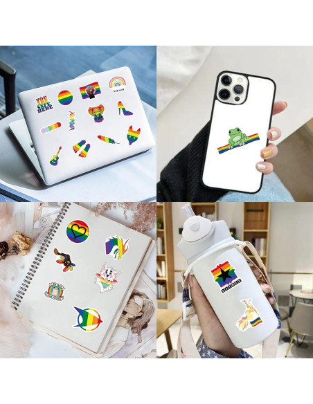 103 Calcomanías de Orgullo LGBTQ+ Ohhaha - Impermeables 103 Calcomanías de Orgullo LGBTQ+ Ohhaha - Impermeables