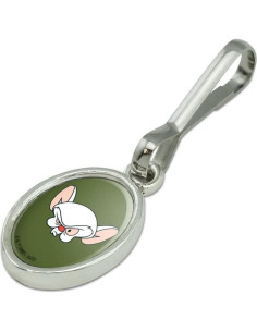 Colgante Ovalado Pinky y Cerebro - Metal y Resina 19mm 2