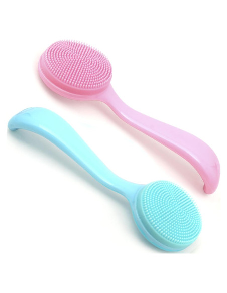 2 Cepillos Limpiadores Faciales de Silicona Isslly - Azul y Rosa 2 Cepillos Limpiadores Faciales de Silicona Isslly - Azul y Rosa