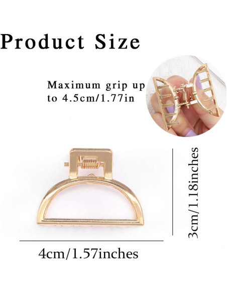 Pinzas para el cabello Brinie Gold Mini Antideslizantes 2 PCS Pinzas para el cabello Brinie Gold Mini Antideslizantes 2 PCS
