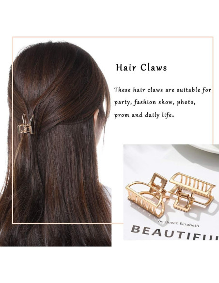 Pinzas para el cabello Brinie Gold Mini Antideslizantes 2 PCS Pinzas para el cabello Brinie Gold Mini Antideslizantes 2 PCS