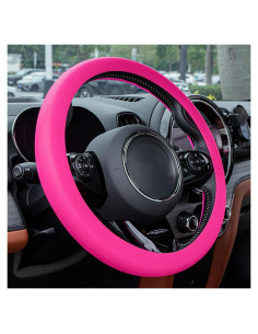 Cubierta de Volante de Silicona Rosa Spurtar 15 Pulgadas