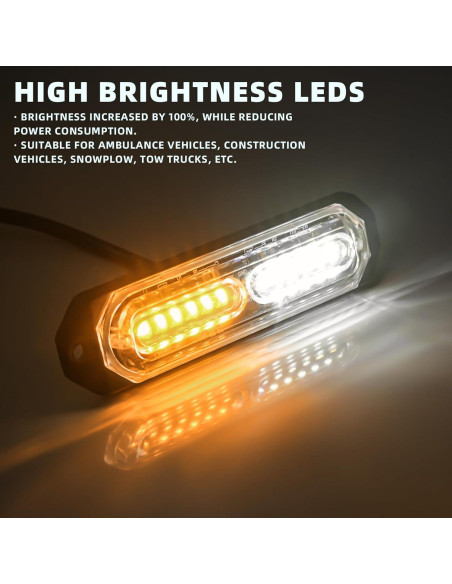 Luz Estroboscópica LED PKINGLAKE 6W Ámbar/Blanco 21 Modos Luz Estroboscópica LED PKINGLAKE 6W Ámbar/Blanco 21 Modos