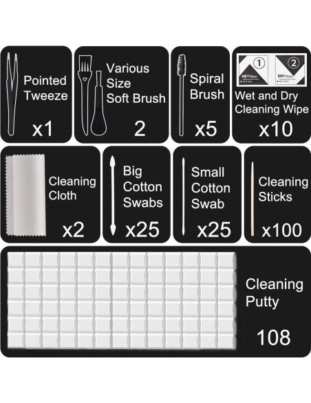 Kit de Limpieza 278 Piezas NAYZWOK para AirPods y iPhone Kit de Limpieza 278 Piezas NAYZWOK para AirPods y iPhone