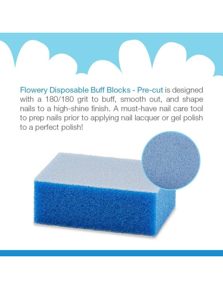 Bloques de Pulido Desechables Flowery Azul 180 Grano - 100 Pcs Bloques de Pulido Desechables Flowery Azul 180 Grano - 100 Pcs