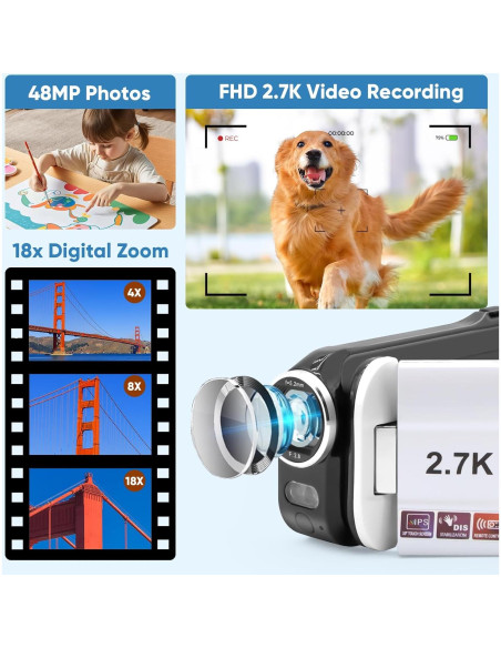 Cámara de Video Digital CYTYUNN D250 Full HD 2.7K 48MP Cámara de Video Digital CYTYUNN D250 Full HD 2.7K 48MP