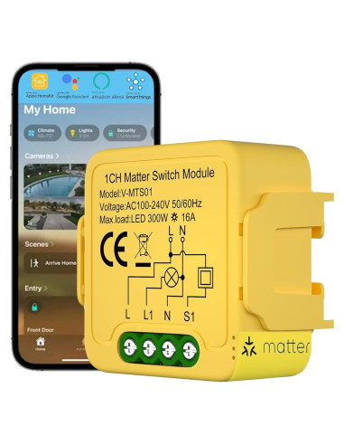 Módulo Interruptor Inteligente Matter 16A 100-240V Calidad LED