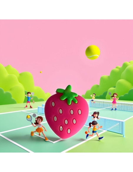 Amortiguador de Vibración Raqueta Tenis Jinshining Fresa Rosa Amortiguador de Vibración Raqueta Tenis Jinshining Fresa Rosa