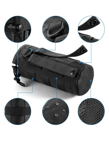 Bolsa de Botella de Agua Táctica FRTKK Nylon 1L Negro