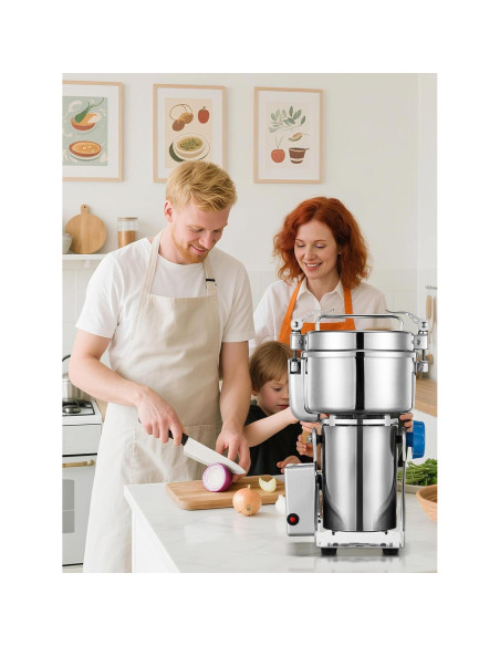 Molino de Granos FOHERE 2500g Acero Inoxidable 3580W Molino de Granos FOHERE 2500g Acero Inoxidable 3580W