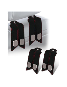 Ganchos para Reposacabezas de Coche atFivoy - 2 Pcs Metal Cuero