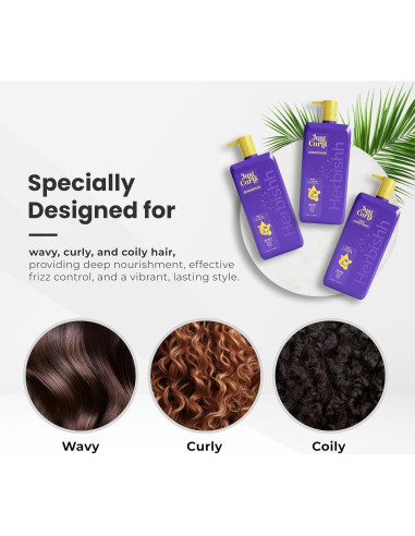 Kit de Champú y Acondicionador Vegano Herbishh Just Curls 500ml