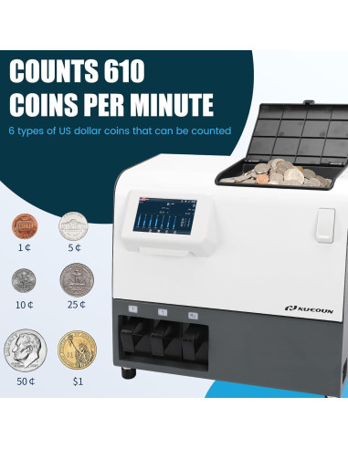 Contador de Monedas NUCOUN C200 con Pantalla Táctil 4.3"