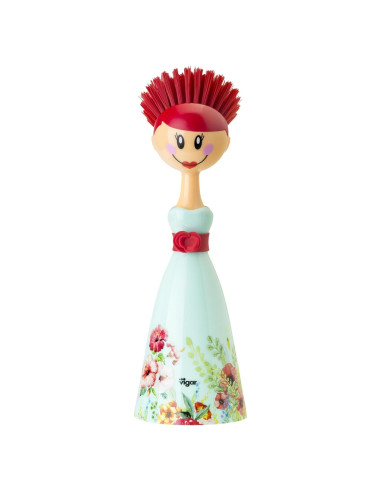 Cepillo de Platos Vigar Dolls con Mango Ergonómico - Azul/Rosa