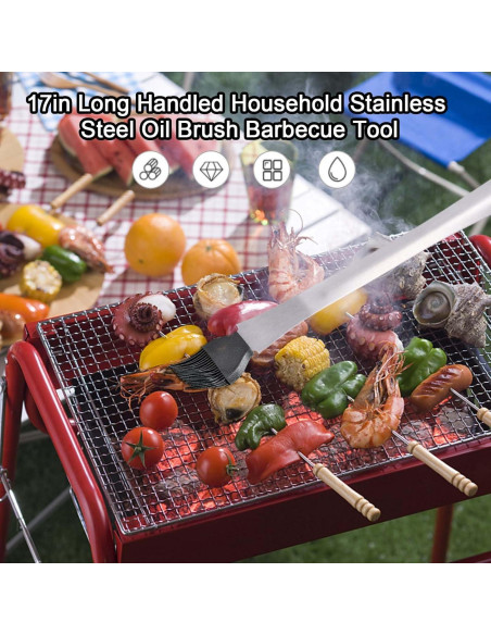 Brocha de Basting OUKENS 44.96 cm Acero Inoxidable Silicona Brocha de Basting OUKENS 44.96 cm Acero Inoxidable Silicona