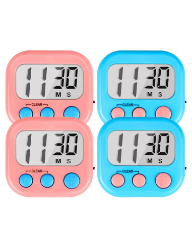 Temporizador Digital Magnético AOUCE 4 Pack Azul Rosa
