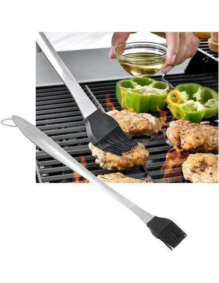 Brocha de Basting OUKENS 44.96 cm Acero Inoxidable Silicona Brocha de Basting OUKENS 44.96 cm Acero Inoxidable Silicona
