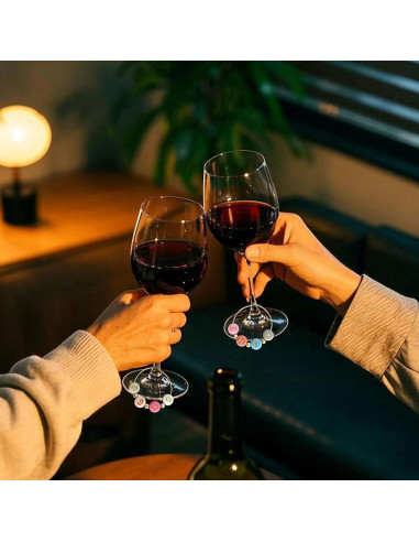 Kit de Encantos para Copas de Vino Personalizados - 500 Letras