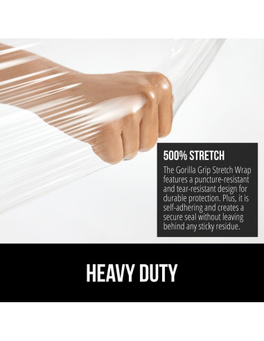 Envoltura Plástica de Estiramiento Gorilla Grip 2 Rollos 1000 pies