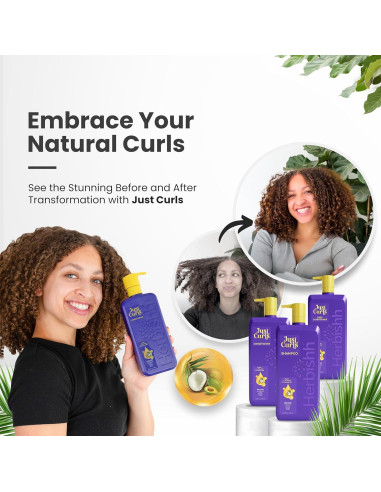 Kit de Champú y Acondicionador Vegano Herbishh Just Curls 500ml