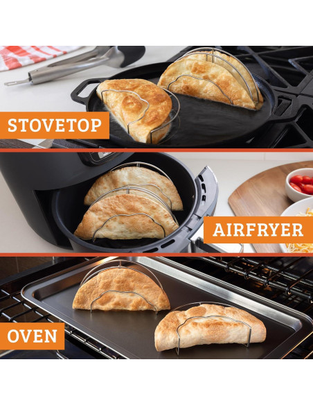 Molde de Conchas de Taco Chef Tacos - Set de 2, Acero Inoxidable Molde de Conchas de Taco Chef Tacos - Set de 2, Acero Inoxidable