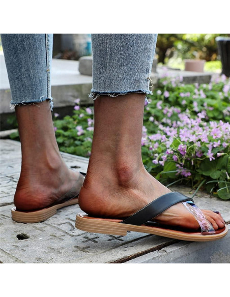 Chanclas Transparentes para Mujeres MWUCAIXIA Talla 38 Negro Chanclas Transparentes para Mujeres MWUCAIXIA Talla 38 Negro