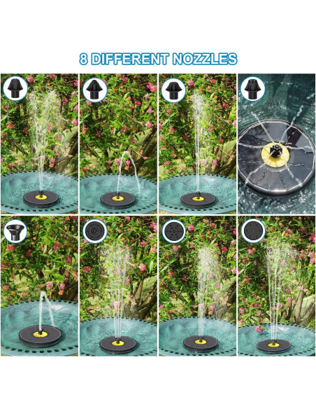 Fuente Solar para Baño de Pájaros Yzert 3.5W con 7 Boquillas Fuente Solar para Baño de Pájaros Yzert 3.5W con 7 Boquillas